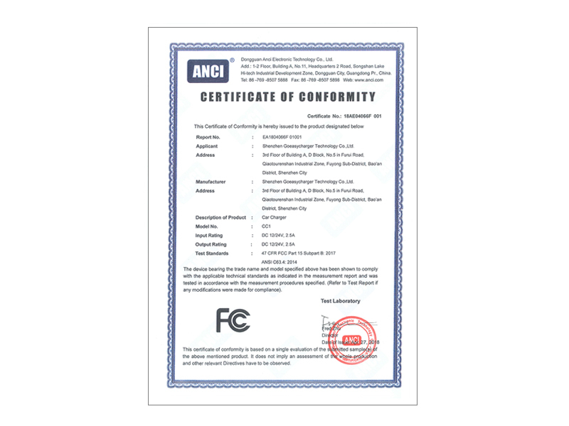 18AE04066F 001 FCC Cert
